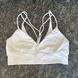 Women's White Strappy sports bra